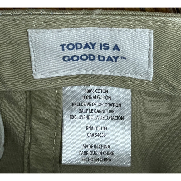 Life Is Good Chill Cap Be Kind Tattered Heart Patch Strap Back Hat Khaki Green - Picture 9 of 10